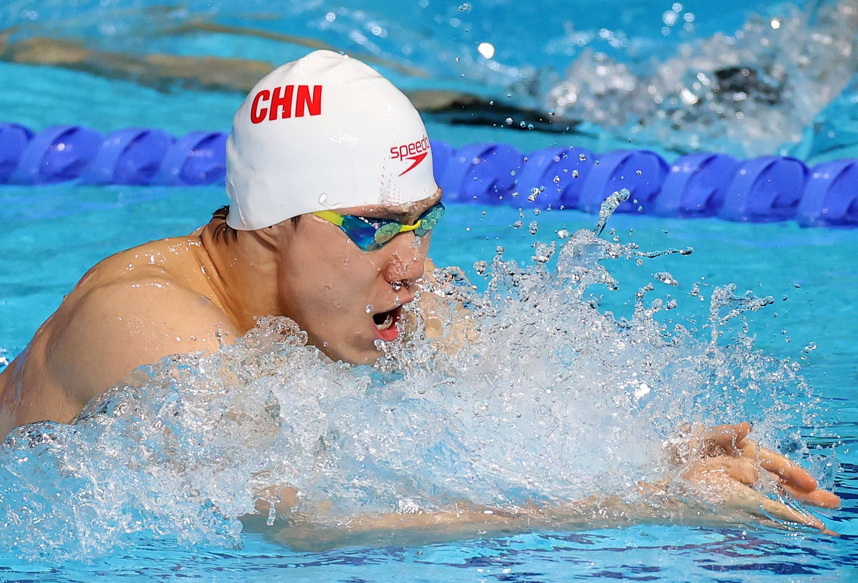 关于游泳比赛中选手蛙泳姿态优美令人陶醉的信息